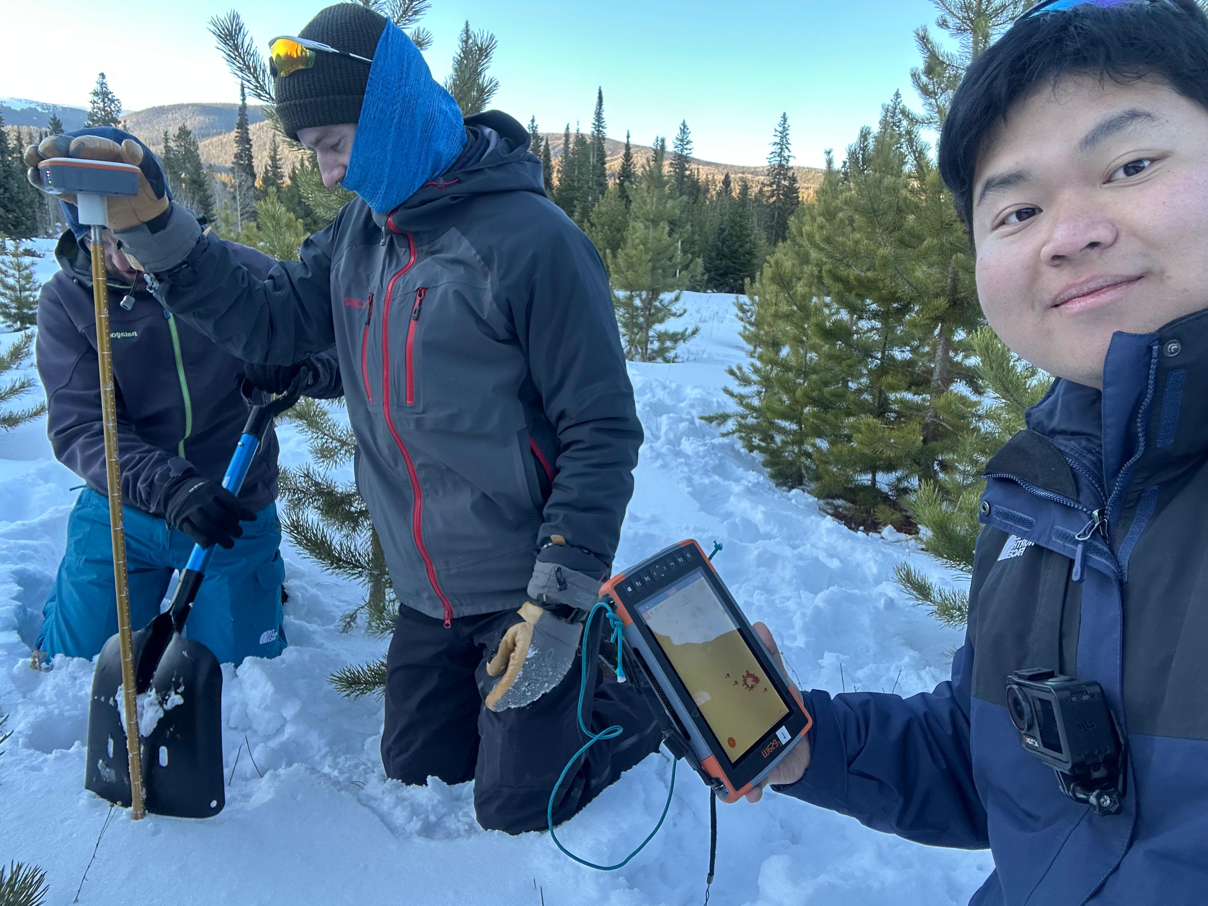 Snow pit excavation and stratigraphy analysis during Snow Measurement Field School