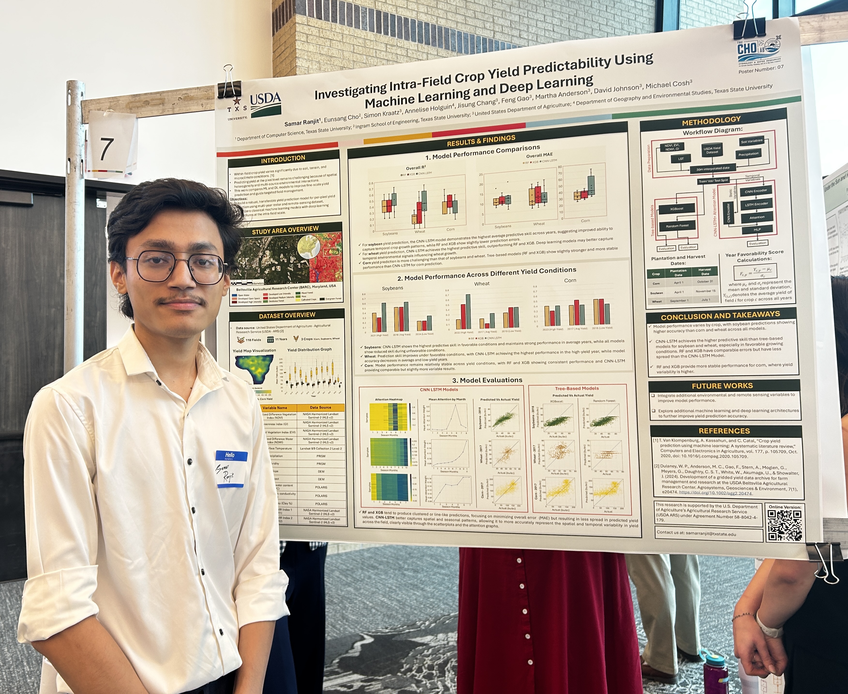 Samar Ranjit Awarded URF for Crop Yield Predictability Study